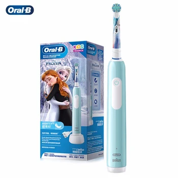 Oral B Pro1 Детская Электрическая Зубная Щетка 3D Прецизионные Чистые Щетки С Мягкой Щетиной Умный Контроль Давления для Ухода за Деснами для Детей Oralb