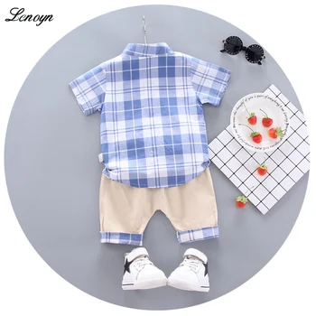 Lenoyn/Весенне-осенний комплект одежды Поло для мальчиков дошкольного возраста, рубашка в полоску с воротником-поло, Шорты в полоску, Детский повседневный комплект одежды из двух предметов