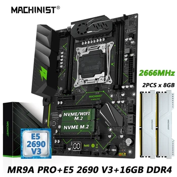 MACHINIST X99 Материнская плата Комбинированная LGA 2011-3 Xeon E5 2690 V3 Комплект Процессор DDR4 16 ГБ 2666 МГц Оперативная память ATX USB 3,0 NVME M.2 MR9A PRO