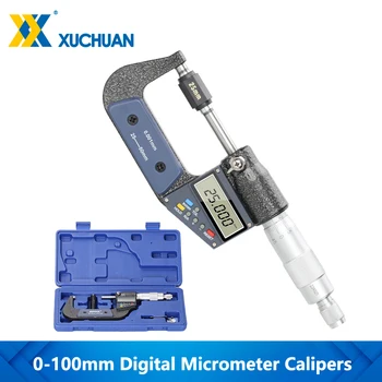 Цифровой микрометр 0-25/50/75/ точность 100 мм 0,001 мм Цифровой штангенциркуль для Наружного инструмента измерения диаметра Внешний микрометр