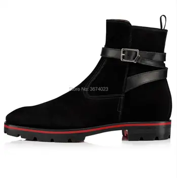 Qianruiti/ Дизайнерские Черные Ботильоны; Мужские ботинки 