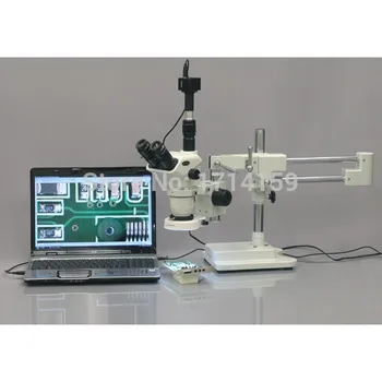 AmScope поставляет 2X-45X стереомикроскоп Boom с 80 светодиодами + 3-мегапиксельная камера