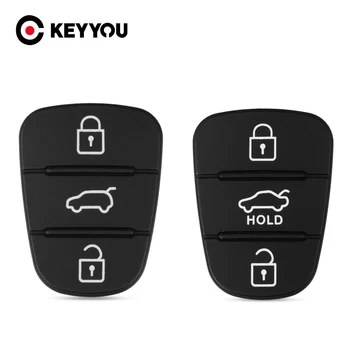 KEYYOU Замена 3-Кнопочной Резиновой Прокладки Key Shell Флип Дистанционный Автомобильный Ключ Для Hyundai IX35 I30 Accent Kia K2 K5 Rio Брелок Чехол