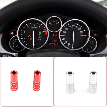 Красный/Серебристый для Mazda MX-5 NC 2009-2015, ручка регулировки приборной панели из алюминиевого сплава, стержень, крышка, отделка, Автомобильные аксессуары