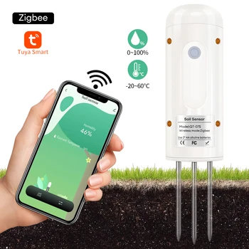 Беспроводной Измеритель влажности почвы Zigbee Bluetooth, тестер температуры и влажности для посадки в саду, Водонепроницаемый онлайн-монитор растений