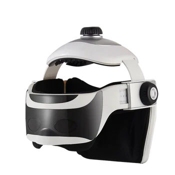 Автоматический массажер для глаз под давлением воздуха, шлем, двойной вибрирующий электрический массажер для головы, снимающий стресс, способствующий музыкальному массажу для сна