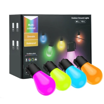 Приложение Bluetooth, многоцветная шаровая лампа, Струнная Лошадиная струнная лампа, водонепроницаемая с вилкой США