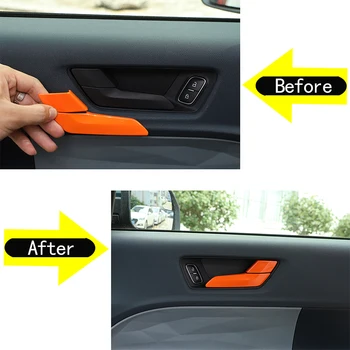 Для Ford Maverick 2022 ABS Оранжевый, Наклейка на ручку Выключателя внутренней двери Автомобиля, Аксессуары для защиты салона автомобиля
