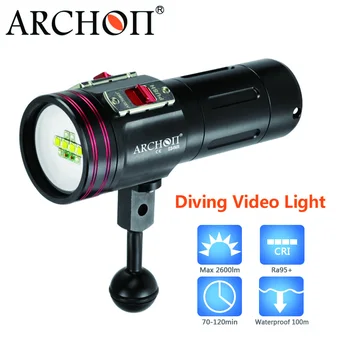 ARCHON 2600lm дайвинг видео свет подводное УФ/красное/белое освещение свет для фотосъемки Водонепроницаемый 100 м Дайвинг видео освещение для дайвинга