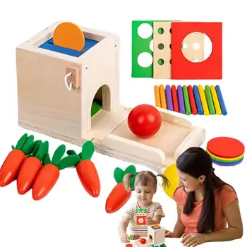 Вытягивание моркови Детская игрушка Сбор Моркови Игра Сортировка по цвету Подходящие Развивающие деревянные игрушки для малышей Montessori STEM