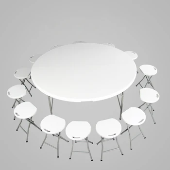 круглый портативный пластиковый обеденный стол для пикника барбекю кемпинг складной стол стул уличные складные столы и стулья для мероприятий