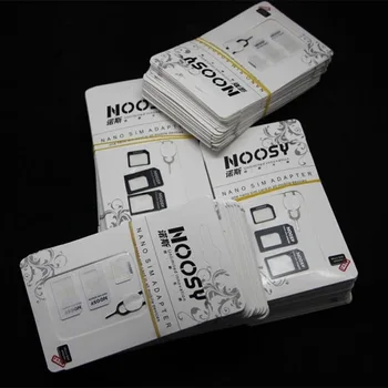 5 комплектов 4 в 1 Noosy Адаптер для Nano Sim-карты + Адаптер для Micro Sim-карт + Стандартный адаптер для SIM-карты для iPhone