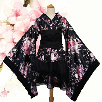 Сексуальное Кимоно в японском стиле, халат для девочек, платье горничной в стиле Лолиты для женщин, вечерние костюмы для танцев Юката, костюмы для косплея в стиле Аниме, костюмы для Хэллоуина