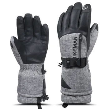 Профессиональные лыжные мужские перчатки с толстым водонепроницаемым сенсорным экраном, нескользящие зимние ветрозащитные теплые мотоциклетные женские перчатки Thinsulate