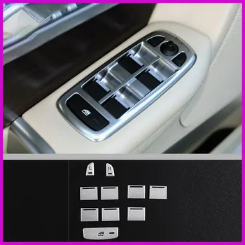 Для 2012-2015 Jaguar XF, Наклейки на кнопку подъема оконного стекла, Аксессуары для украшения интерьера из алюминиевого сплава с блестками, 10 компл.
