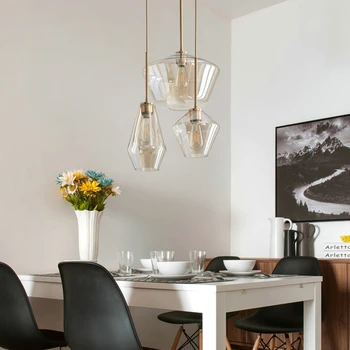 Скандинавские Современные стеклянные подвесные светильники Светильники Лофт E27 Светодиодный Подвесной светильник для Кухни, ресторана, гостиной, Спальни