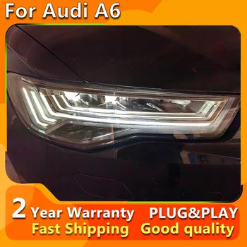 Автомобильный Стайлинг головного фонаря для Audi A6 2012-2015 A6L C7 Фары DRL с динамическим сигналом настройки