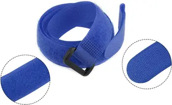 Tcenofoxy, 5 шт., ремни с крючками и петлями, крепежные ремни размером 3/4 x 22 дюйма, Многоразовая крепежная кабельная стяжка (синий)