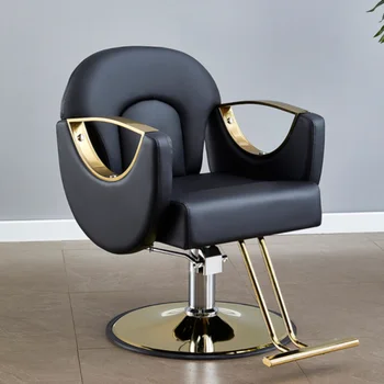 Вращающиеся парикмахерские кресла с шампунем, Косметические Современные парикмахерские кресла для салонов красоты, Эргономичная мебель для парикмахерского салона Barbearia SR50SF