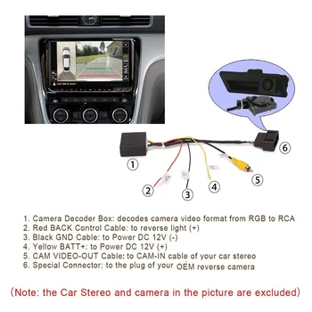Преобразователь сигнала RGB в (RCA) AV CVBS декодер Коробка Адаптер для заводской камеры заднего вида Tiguan Golf 6 Passat