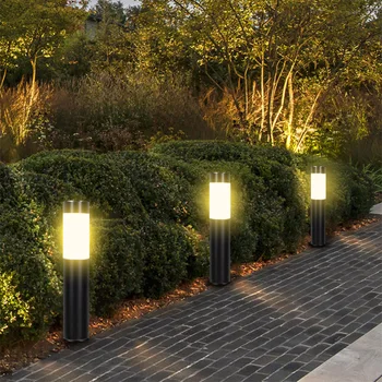 Светодиодный Солнечный цилиндрический светильник для лужайки, водонепроницаемый IP65, уличные садовые светильники на солнечных батареях для сада, двора, подъездной дорожки, дорожки для крыльца