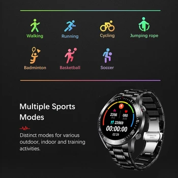 новые цифровые часы с полным сенсорным экраном Bluetooth Smart Watch Напоминание информации о сердечном ритме кровяном давлении Спортивные Водонепроницаемые часы