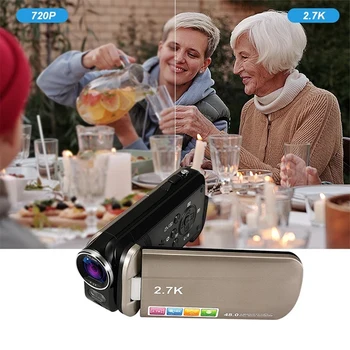 Портативная цифровая DV-камера 2,7 K С 3,0-дюймовым поворотным дисплеем, бытовая портативная цифровая камера с 18-кратным зумом и 48-мегапиксельной камерой