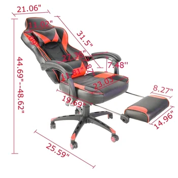 Офисные стулья, Мебель из Китая, Модное кожаное кресло с высокой спинкой, Черный, Красный, Белый, Синий Металлический игровой стул