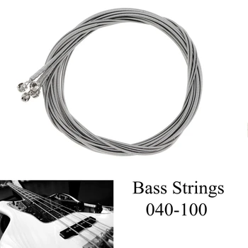 1 Комплект Прочных басовых Струн Стальной Шнур 040-100 для 4-струнных Электрических басовых музыкальных инструментов