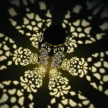 Наружное освещение Солнечные светодиодные подвесные светильники Ретро шестигранный выдолбленный водонепроницаемый фонарь декоративные лампы для сада во дворе