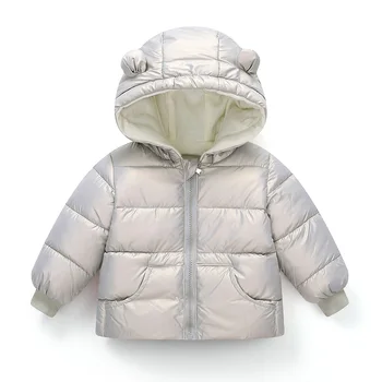 Осенне-зимние детские парки 3-8 лет, пальто для мальчиков и девочек, однотонная верхняя одежда с длинными рукавами и капюшоном на молнии, детская