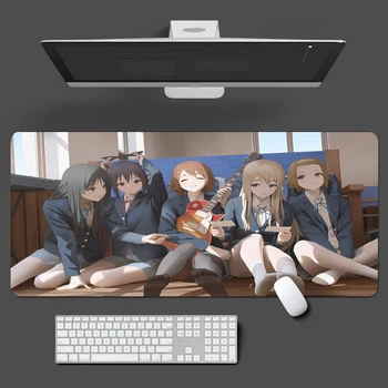 Анимационный игровой коврик для мыши K-ON! Аниме девушка клавиатура коврики для мыши игровые компьютерные аксессуары резиновый коврик для мыши офисный настольный коврик xxl