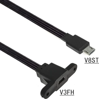 90 градусов 4-полосный разъем Micro USB для подключения к Mini USB для подключения к USB плоский кабель для передачи данных новый 10 см 20 см вверх, вниз, влево, вправо