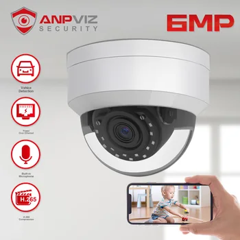 Anpviz 6MP POE IP Камера Видеонаблюдения Outdooor Security H.265 С Обнаружением автомобиля Человеком Камера Видеонаблюдения Широкоугольный Удаленный Просмотр