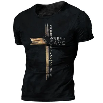 Старый Рыцарь, Рыцарь Храма, Мужская футболка, 3D принт, Крест Иисуса Христа, Мужская рубашка, Большой Топ с коротким рукавом, футболка, Мужская рубашка