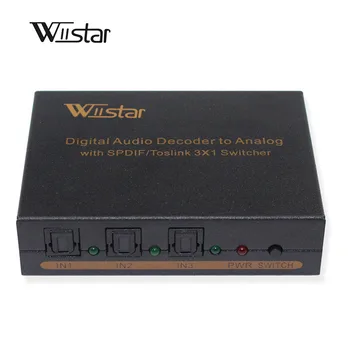 Wiistar 3 в 1 Способ Оптический Селектор TOSLINK Разветвитель Коробка для Цифрового Аудио декодера Поддержка AC3/DTS Бесплатная Доставка