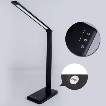 Светодиодная настольная лампа с регулируемой яркостью, USB Перезаряжаемая лампа для чтения с регулируемой яркостью, автоматический таймер, Офисный светильник для ухода за глазами