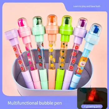 Haile 5 В 1 Шариковая Ручка Bubbler Pen Со Штампом Игрушечные Ручки Liquid Motion Bubbler Pens, Забавная Шариковая ручка Школьные Принадлежности для Поделок