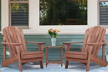 Набор стульев Adirondack из 2-х предварительно собранных Напольных деревянных стульев для сада/заднего двора/Камина/Бассейна/Пляжа/Шезлонга Foldin