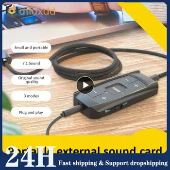 Черный гибкий адаптер для микрофона Совместимая звуковая карта USB Подключи и играй Изысканный Адаптер для наушников Компьютерные Аксессуары