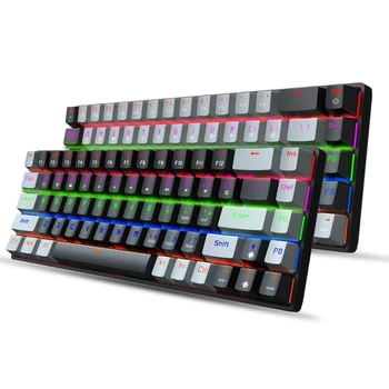 Проводно-механическая клавиатура 68 Клавиш RGB Игровая Клавиатура со Съемным переключателем Type-C Blue/Red для ПК