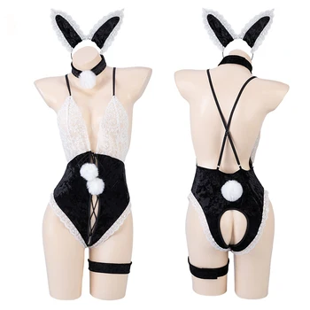JIMIKO, сексуальный комбинезон с кроликом, кружевная перспективная соблазнительная женщина, горячее нижнее белье, эротические костюмы для косплея, сексуальное белье