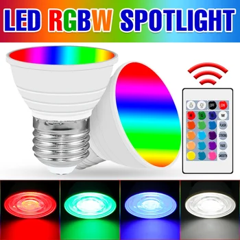 10ШТ RGB Лампа LED Light E27 Лампа GU10 Прожектор MR16 Люстры С ИК-Пультом Затемнения E14 LED Bombillas Для Домашнего Декора Вечеринки