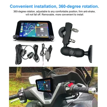 5-дюймовый сенсорный мотоциклетный специальный навигатор Поддерживает CarPlay и Android Auto Внешний портативный HD GPS Открытый IPSX7 Водонепроницаемый