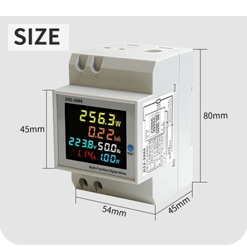5X Din-рейка AC Monitor 6В1 40-300 В 100А Напряжение, ток, Коэффициент мощности, Активный кВтч, Измеритель частоты электрической энергии