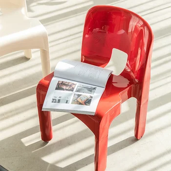 Складываемая спинка пластикового стула Для Дома, Современный минималистичный Пластиковый стул для Обеденного стола, Ресторан, Скандинавский обеденный стул На открытом воздухе