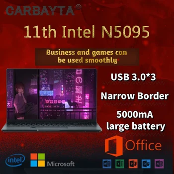 15,6-дюймовый IPS-экран N5095 16 ГБ оперативной памяти 256 ГБ 1 ТБ 2 ТБ SSD Intel Celeron Бизнес-Нетбук Windows 10 11 Pro Дешевый Игровой Ноутбук