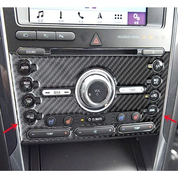 Модификация интерьера автомобиля из углеродного волокна, накладные планки, декоративные наклейки для Ford Explorer 13-19, автомобильные внутренние аксессуары