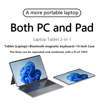 Ноутбук AKPAD 12-го поколения Intel N100 Четырехъядерный 14,1-дюймовый Экран LPDDR5 16G Windows 11 Pro WiFi6 BT5 С полной функциональностью Type-C