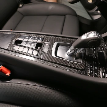 Для Porsche 718 911 2012-2019, автомобильные аксессуары из настоящего углеродного волокна, Мультимедийная кнопка Центрального управления, декоративная отделка рамки